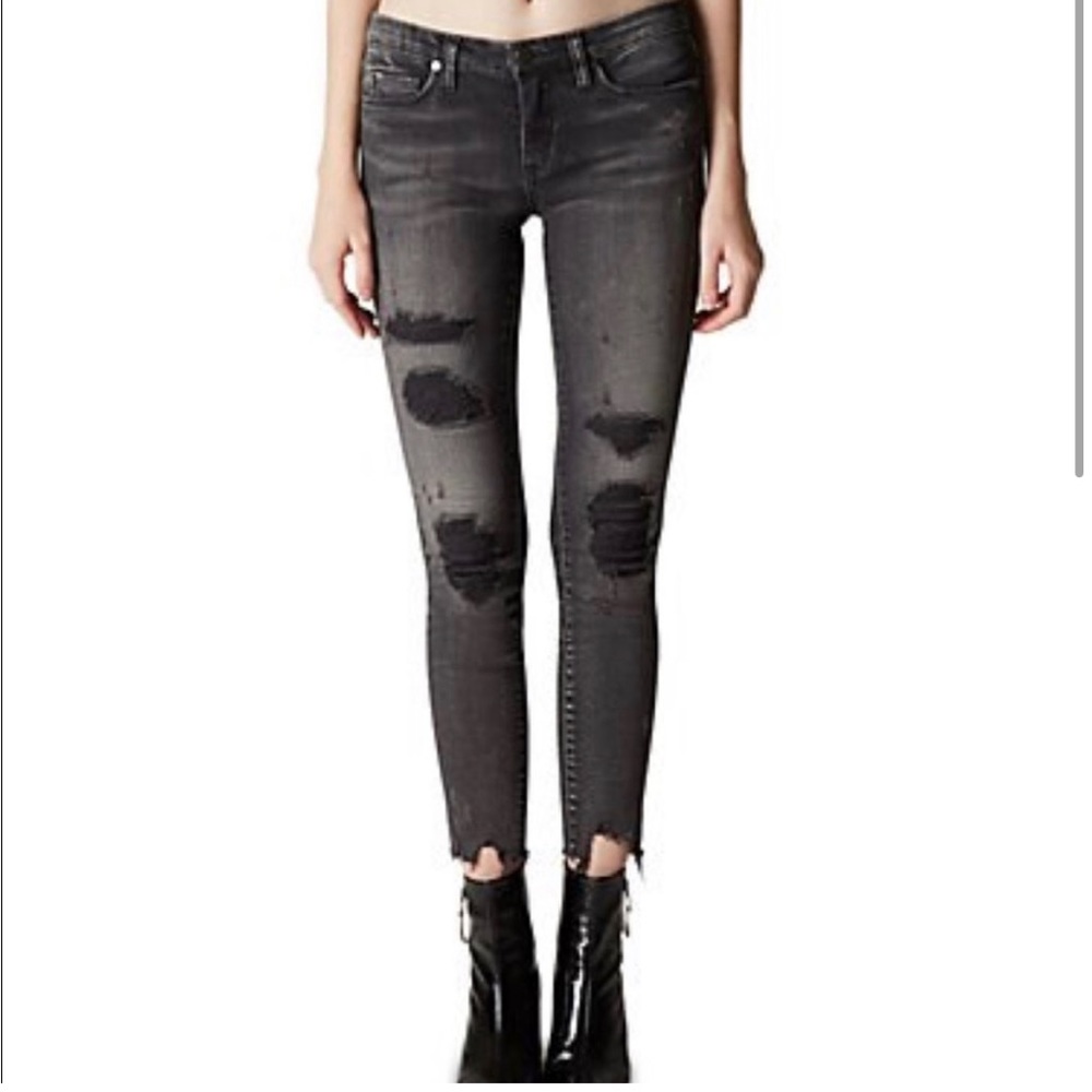 Skinny Crop Distressed Jeans